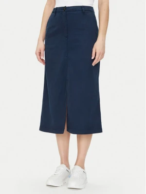Tommy Hilfiger Spódnica midi Co Blend Midi Skirt WW0WW44726 Granatowy Regular Fit