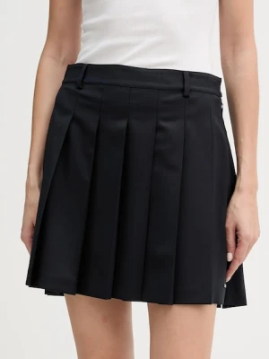 Tommy Hilfiger spódnica z dodatkiem wełny kolor granatowy mini rozkloszowana WW0WW49393