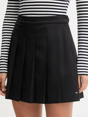 Tommy Hilfiger spódnica z wełną kolor czarny mini rozkloszowana WW0WW48354