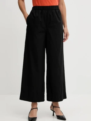 Tommy Hilfiger spodnie bawełniane damskie kolor czarny proste high waist WW0WW45891