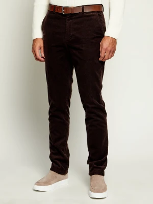 Tommy Hilfiger Spodnie chino Denton | Slim Fit | sztruks brązowy