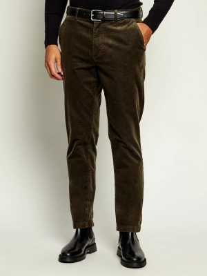Tommy Hilfiger Spodnie chino Denton | Slim Fit | sztruks oliwkowy