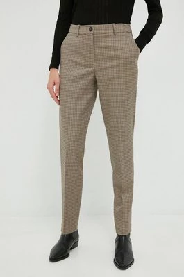 Tommy Hilfiger spodnie damskie kolor beżowy proste high waist