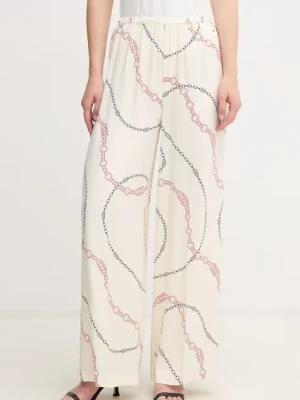 Tommy Hilfiger spodnie damskie kolor beżowy szerokie high waist WW0WW44542