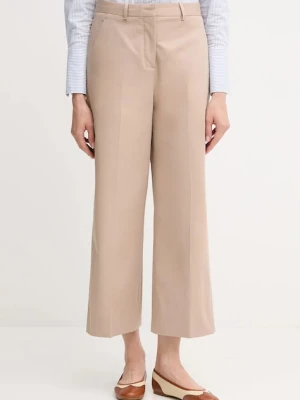Tommy Hilfiger spodnie damskie kolor beżowy szerokie high waist WW0WW45791