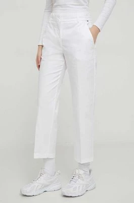 Tommy Hilfiger spodnie damskie kolor biały proste high waist WW0WW40504
