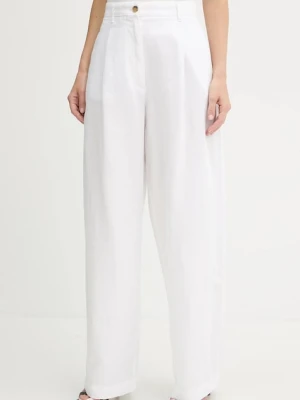 Tommy Hilfiger spodnie damskie kolor biały szerokie high waist WW0WW45780