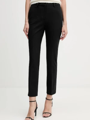 Tommy Hilfiger spodnie damskie kolor czarny dopasowane medium waist WW0WW48350