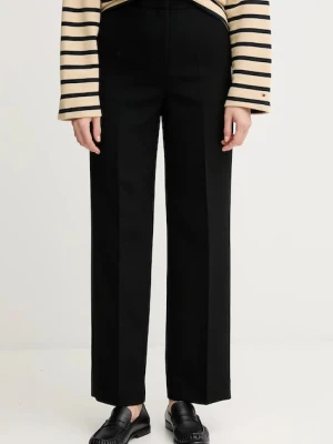 Tommy Hilfiger spodnie damskie kolor czarny proste high waist WW0WW48357