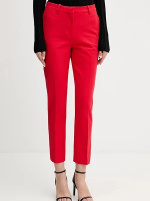 Tommy Hilfiger spodnie damskie kolor czerwony dopasowane medium waist WW0WW48350
