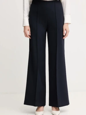 Tommy Hilfiger spodnie damskie kolor granatowy dzwony high waist WW0WW48406
