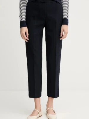 Tommy Hilfiger spodnie damskie kolor granatowy proste high waist WW0WW48355