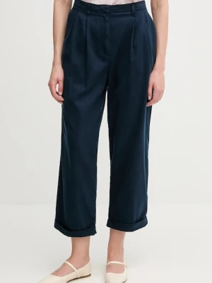 Tommy Hilfiger spodnie damskie kolor granatowy szerokie high waist WW0WW45589