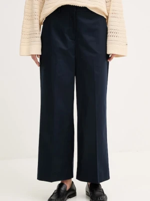 Tommy Hilfiger spodnie damskie kolor granatowy szerokie high waist WW0WW45791