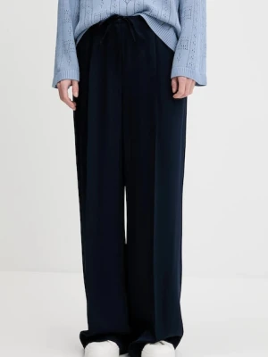 Tommy Hilfiger spodnie damskie kolor granatowy szerokie high waist WW0WW47171