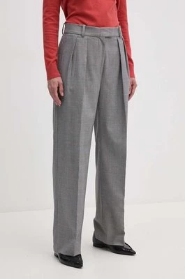 Tommy Hilfiger spodnie damskie kolor szary szerokie high waist WW0WW42235