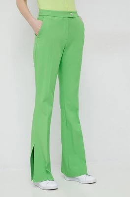 Tommy Hilfiger spodnie damskie kolor zielony dzwony high waist