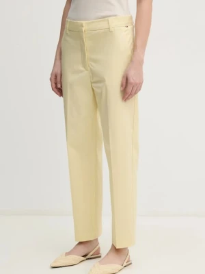 Tommy Hilfiger spodnie damskie kolor żółty proste high waist WW0WW40504