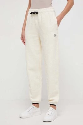 Tommy Hilfiger spodnie dresowe bawełniane kolor beżowy gładkie WW0WW40602