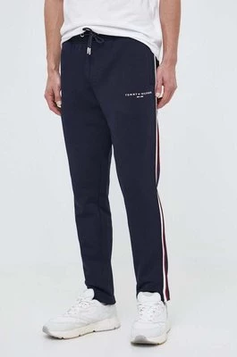 Tommy Hilfiger spodnie dresowe bawełniane kolor granatowy z aplikacją