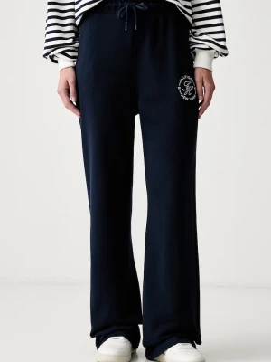 Tommy Hilfiger spodnie dresowe damskie bawełniane granatowy