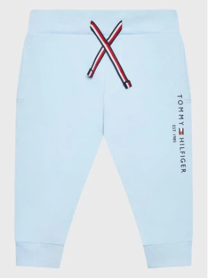 Tommy Hilfiger Spodnie dresowe Essential KN0KN01281 Błękitny Regular Fit