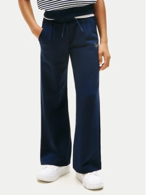Tommy Hilfiger Spodnie dresowe Script KG0KG08669 Granatowy Wide Leg