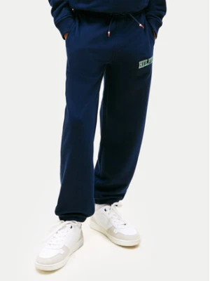 Tommy Hilfiger Spodnie dresowe Terry KB0KB10254 Granatowy Regular Fit
