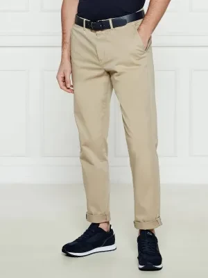 Tommy Hilfiger Satynowe spodnie chino HARLEM | Tapered fit