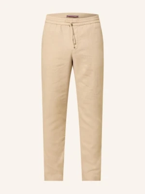 Tommy Hilfiger Spodnie Lniane Harlem Regular Tapered Fit braun
