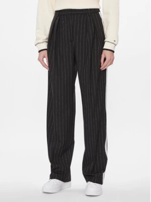 Tommy Hilfiger Spodnie materiałowe Relaxed Straight Pinstripe Pant WW0WW40513 Czarny Straight Fit