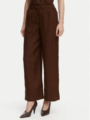 Tommy Hilfiger Spodnie materiałowe WW0WW48970 Brązowy ciemny Wide Leg