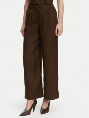 Tommy Hilfiger Spodnie materiałowe WW0WW48970 Brązowy ciemny Wide Leg