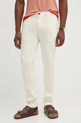 Tommy Hilfiger spodnie męskie kolor beżowy dopasowane MW0MW33910