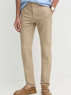 Tommy Hilfiger spodnie męskie kolor beżowy w fasonie chinos MW0MW37873