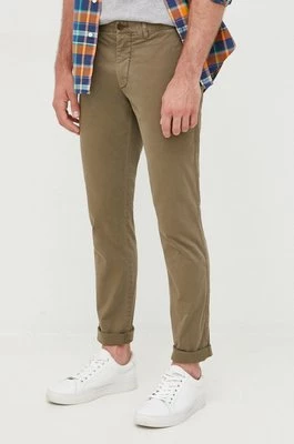 Tommy Hilfiger spodnie męskie kolor zielony dopasowane