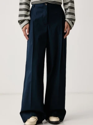 Tommy Hilfiger spodnie straight damskie bawełniane granatowy