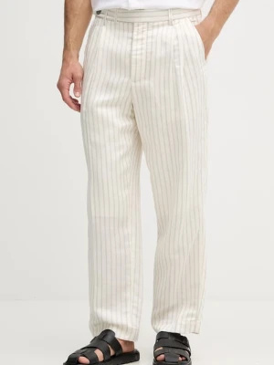 Tommy Hilfiger spodnie straight męskie z lnem NEW YORK