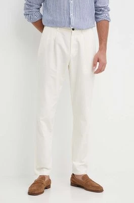Tommy Hilfiger spodnie z domieszką lnu kolor beżowy w fasonie chinos MW0MW33914