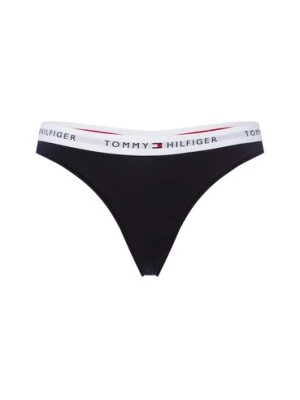 Tommy Hilfiger Stringi Kobiety Dżersej niebieski|biały jednolity, S/M