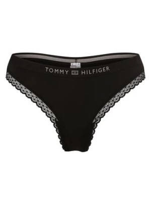 Tommy Hilfiger Stringi Kobiety Sztuczne włókno czarny jednolity, S/M