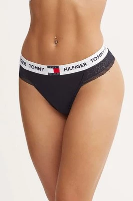 Tommy Hilfiger stringi kolor granatowy z koronki UW0UW05619