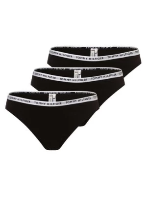 Tommy Hilfiger Stringi, opakowanie po 3 szt. Kobiety Dżersej czarny jednolity, S/M