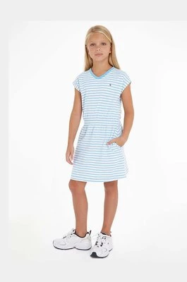 Tommy Hilfiger sukienka bawełniana dziecięca kolor niebieski mini rozkloszowana