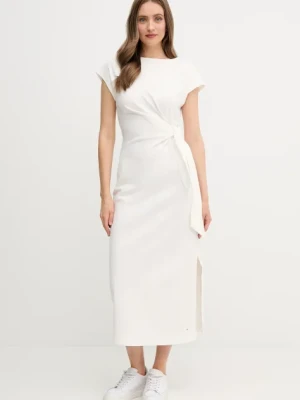Tommy Hilfiger sukienka bawełniana kolor beżowy maxi prosta WW0WW45159