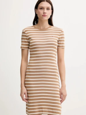 Tommy Hilfiger sukienka bawełniana kolor beżowy mini rozkloszowana WW0WW42721