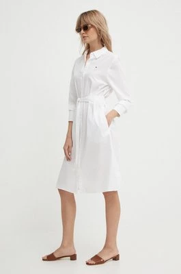 Tommy Hilfiger sukienka bawełniana kolor biały mini rozkloszowana WW0WW41001