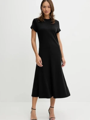 Tommy Hilfiger sukienka bawełniana kolor czarny maxi rozkloszowana WW0WW46710