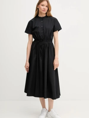 Tommy Hilfiger sukienka bawełniana kolor czarny midi rozkloszowana WW0WW45835