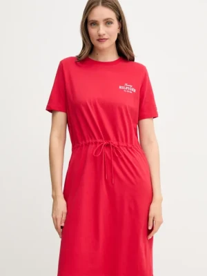Tommy Hilfiger sukienka bawełniana kolor czerwony mini prosta WW0WW45529